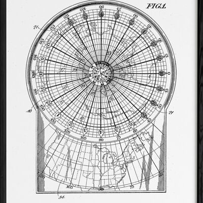 Geographic Clock Patent Poster