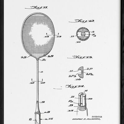 Affiche Brevet raquette badminton