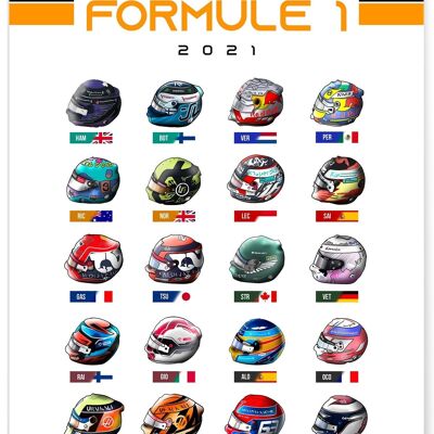 Affiche Championnat Formule 1 2021 - sport