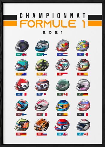 Affiche Championnat Formule 1 2021 - sport 3