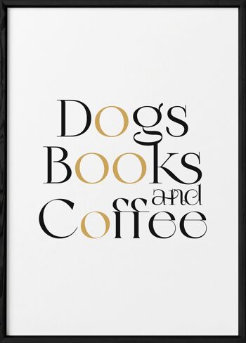 Affiche Dogs Book and Coffee