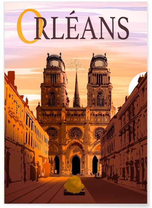 Affiche illustration de la ville d'Orléans