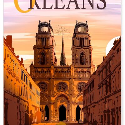 Illustration poster of the city of Orleans