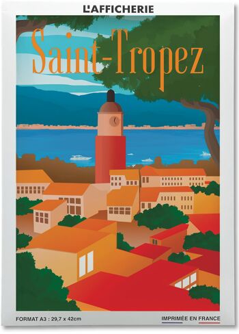 Affiche illustration de la ville de Saint-Tropez 2