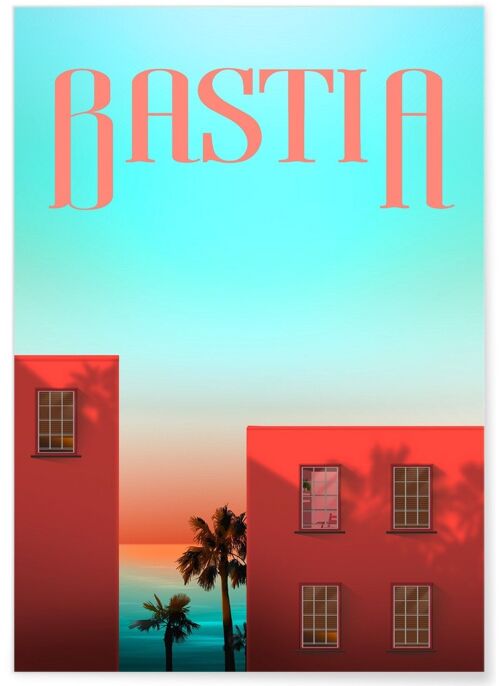 Affiche illustration de la ville de Bastia