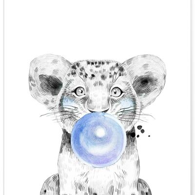 Poster della bolla del cucciolo di leone blu
