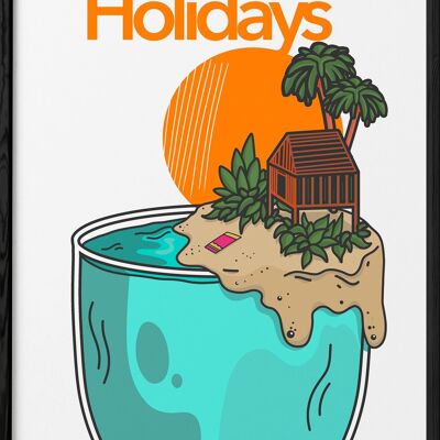 cartel de vacaciones