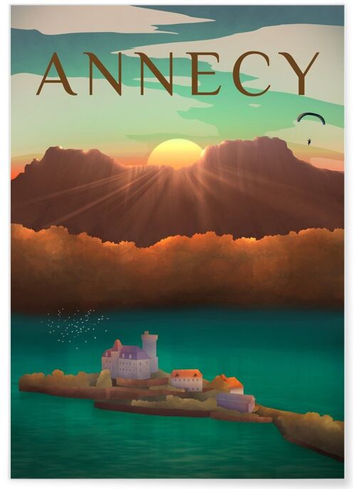 Affiche illustration de la ville d'Annecy
