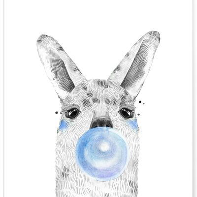 Poster di bolle di alpaca blu