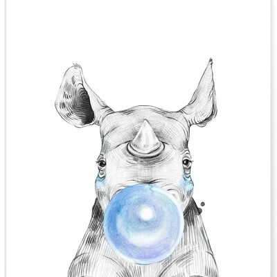 Blue Rhino Bubble Poster