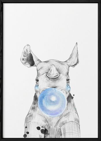 Affiche Bulle de Rhinocéros Bleue 3