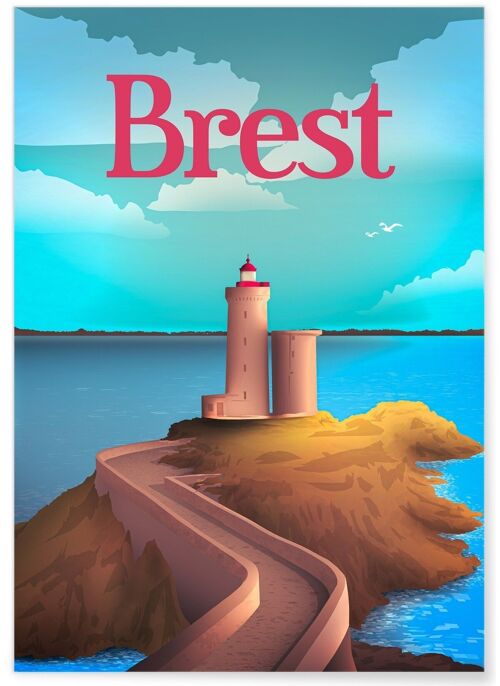 Affiche illustration de la ville de Brest