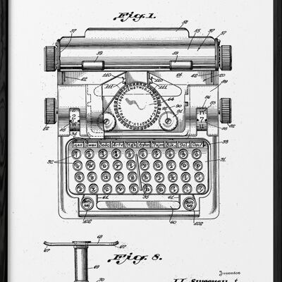 Poster di brevetto per macchina da scrivere
