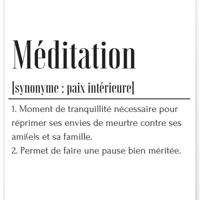 Poster di definizione di meditazione
