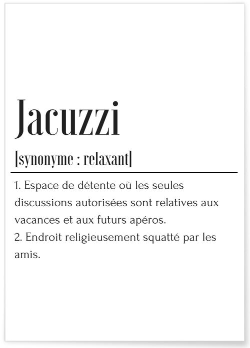 Affiche Définition Jacuzzi
