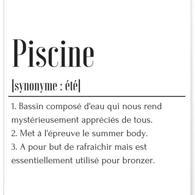 Affiche Définition Piscine