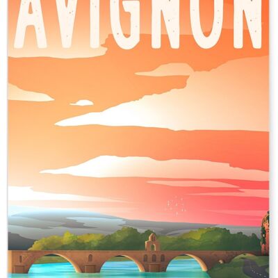 Illustrationsplakat der Stadt Avignon