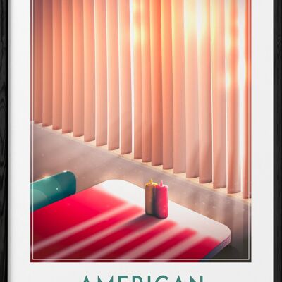 cartel de restaurante americano