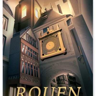 Illustration poster of the city of Rouen