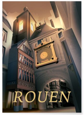 Affiche illustration de la ville de Rouen 1