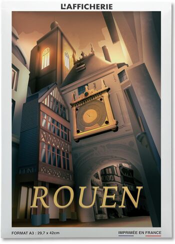 Affiche illustration de la ville de Rouen 2
