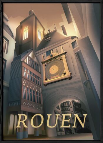 Affiche illustration de la ville de Rouen 3