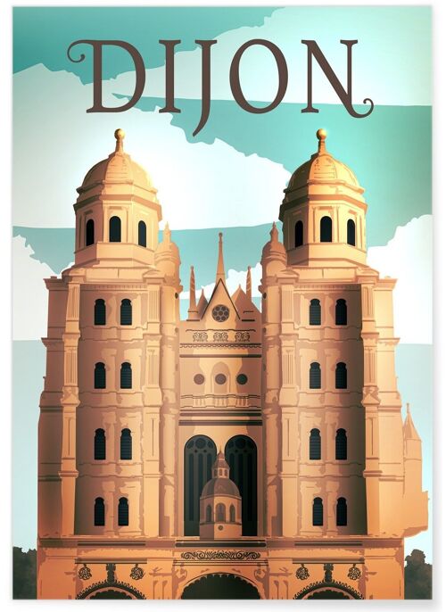Affiche illustration de la ville de Dijon