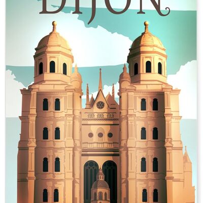 Affiche illustration de la ville de Dijon