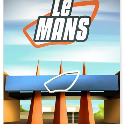 Illustratives Plakat der Stadt Le Mans
