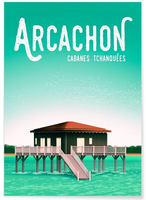 Affiche illustration de la ville d'Arcachon