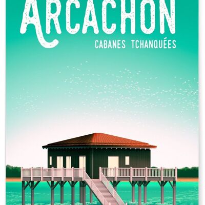 Illustration poster of the city of Arcachon