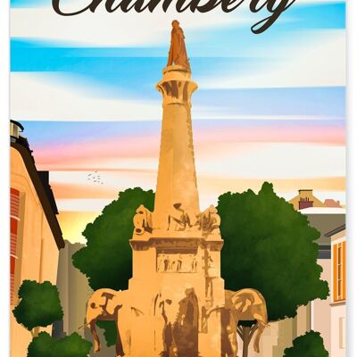 Affiche illustration de la ville de Chambéry
