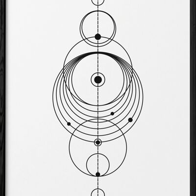 Poster del sistema solare Line Art