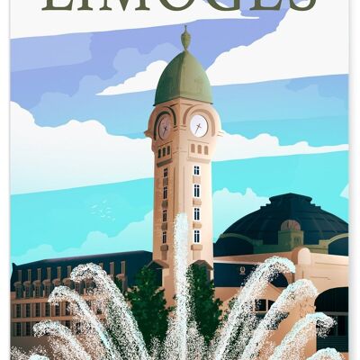 Affiche illustration de la ville de Limoges