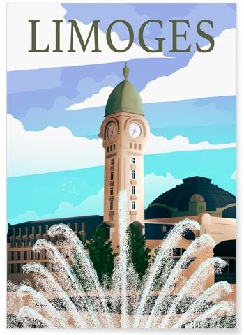 Affiche illustration de la ville de Limoges 1