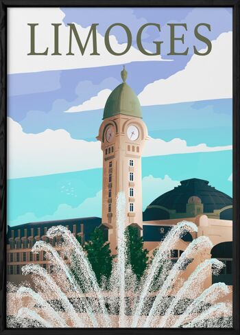 Affiche illustration de la ville de Limoges 3