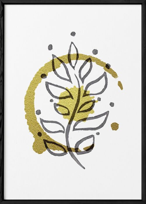 Affiche Abstract Feuille d'or 1