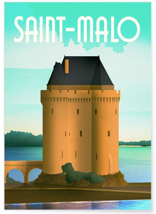 Affiche illustration de la ville de Saint-Malo