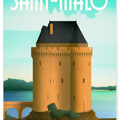 Affiche illustration de la ville de Saint-Malo