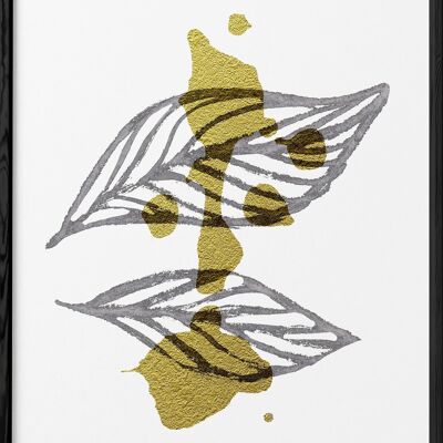 Affiche Abstract Feuille d'or 2