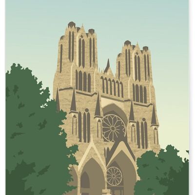 Affiche illustration de la ville de Reims
