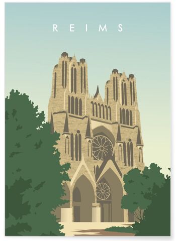 Affiche illustration de la ville de Reims 1