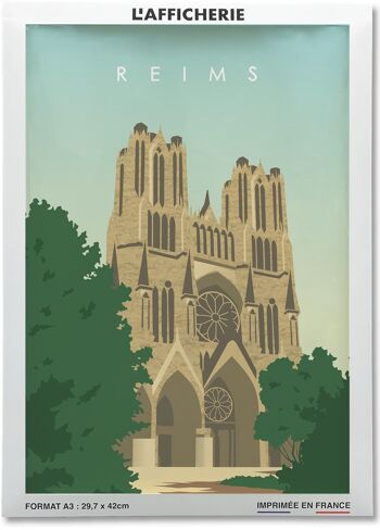 Affiche illustration de la ville de Reims 2