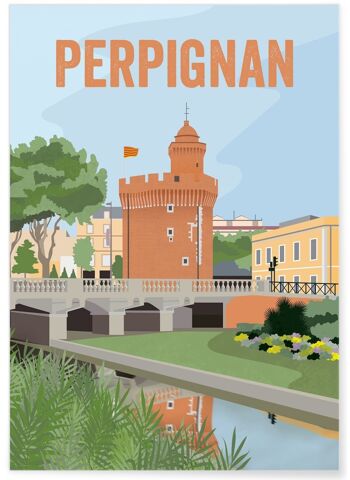 Affiche illustration de la ville de Perpignan 1