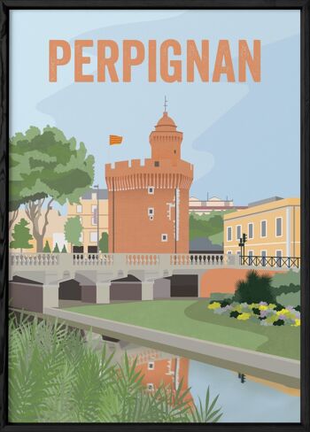 Affiche illustration de la ville de Perpignan 3