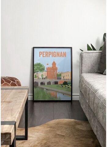 Affiche illustration de la ville de Perpignan 4