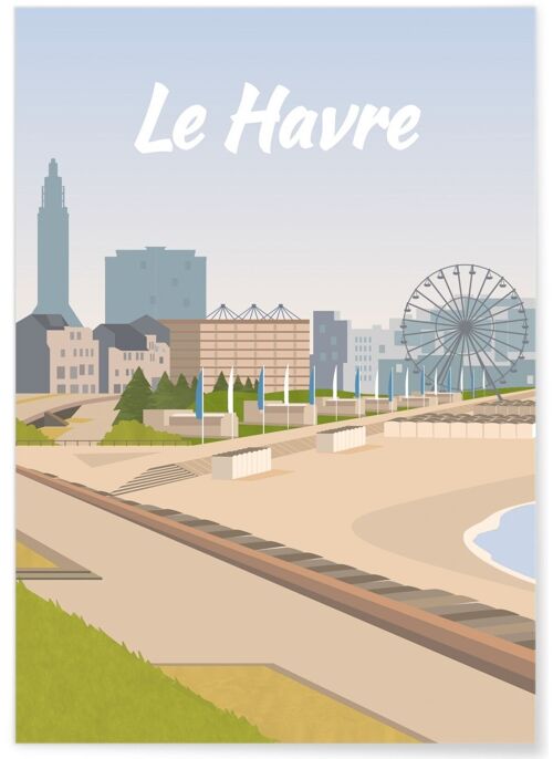 Affiche illustration de la ville Le Havre