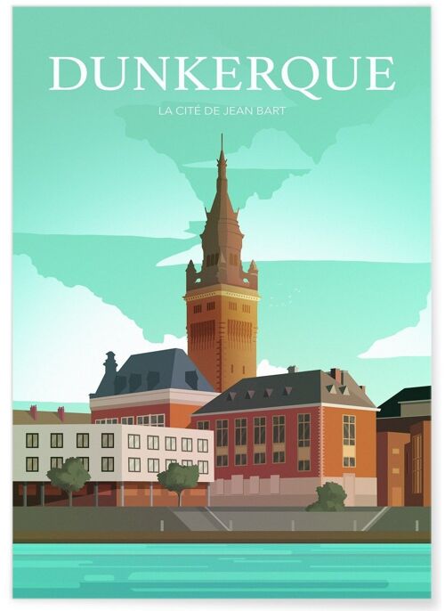 Affiche illustration de la ville de Dunkerque
