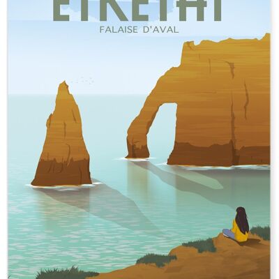 Illustration poster of the city of Etretat