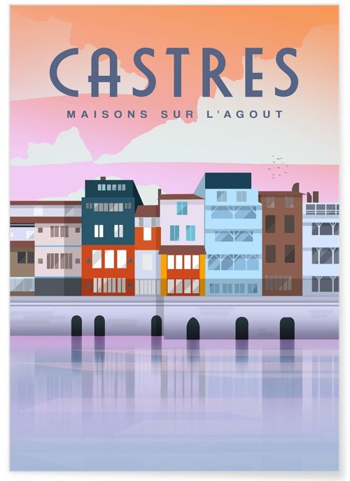 Affiche illustration de la ville de Castres